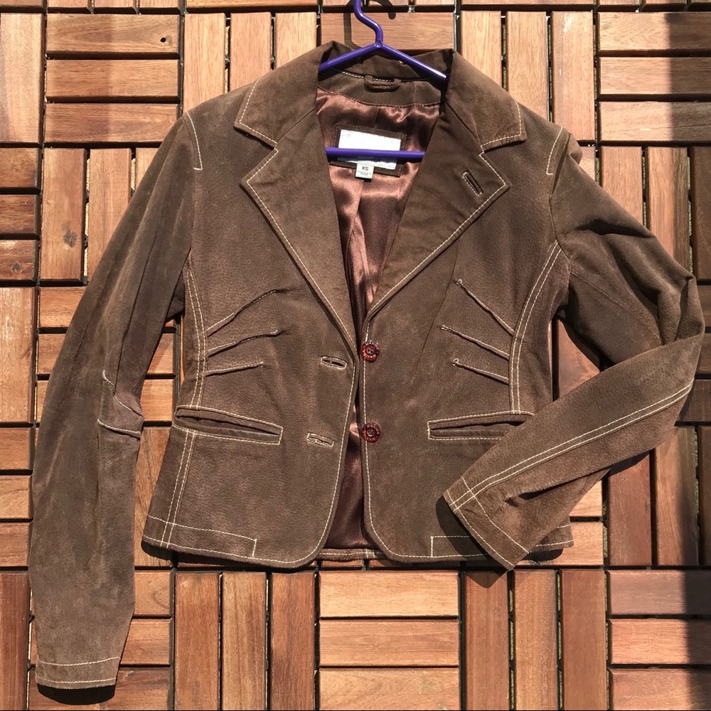 Brown suede blazer